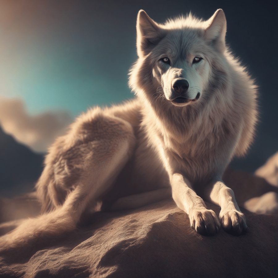 Original photo of a white wolf