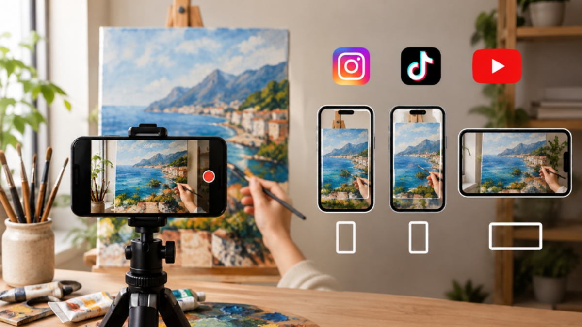 Art video aspect ratios for social media