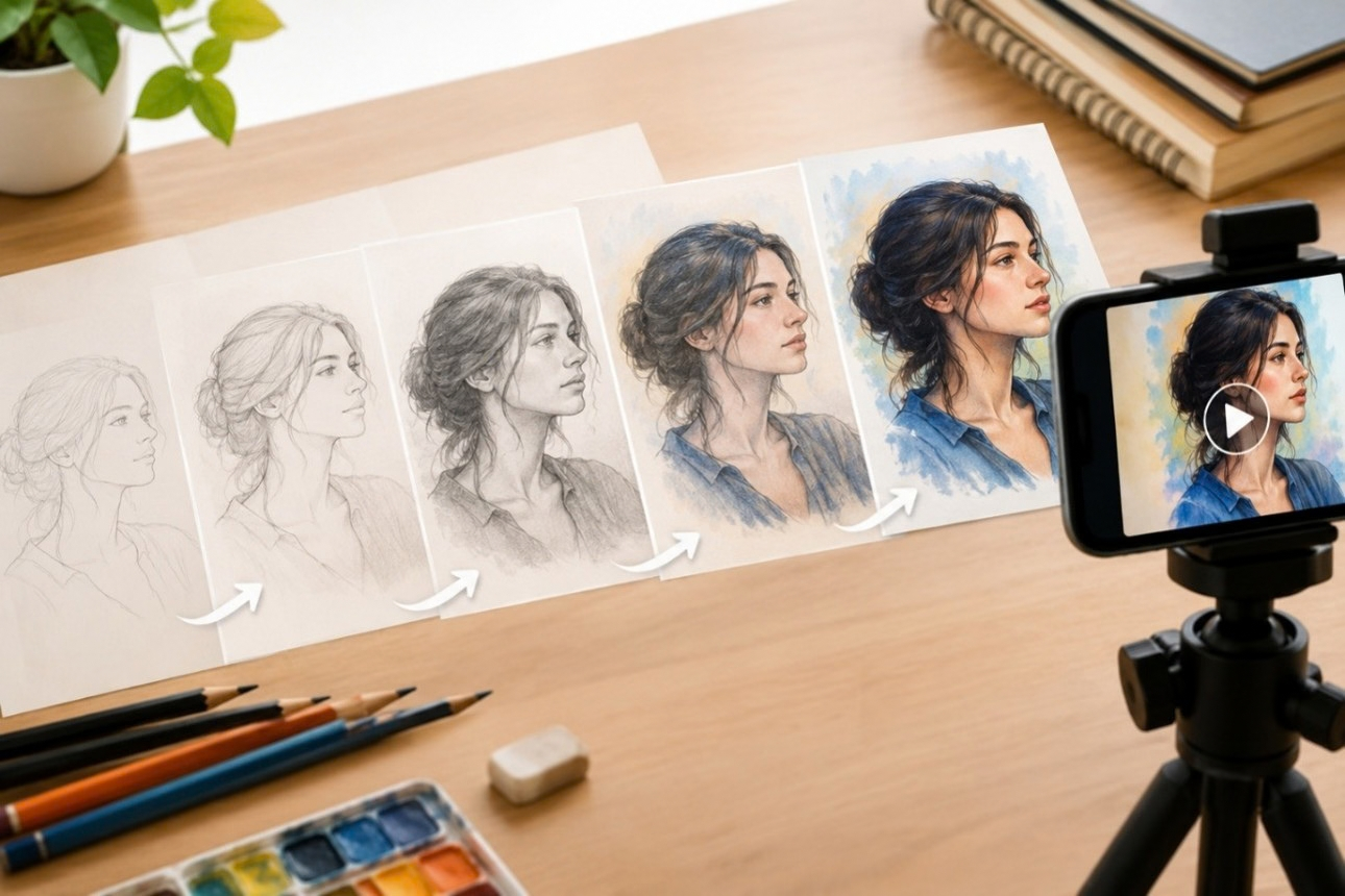 Drawing Reveal Video Process