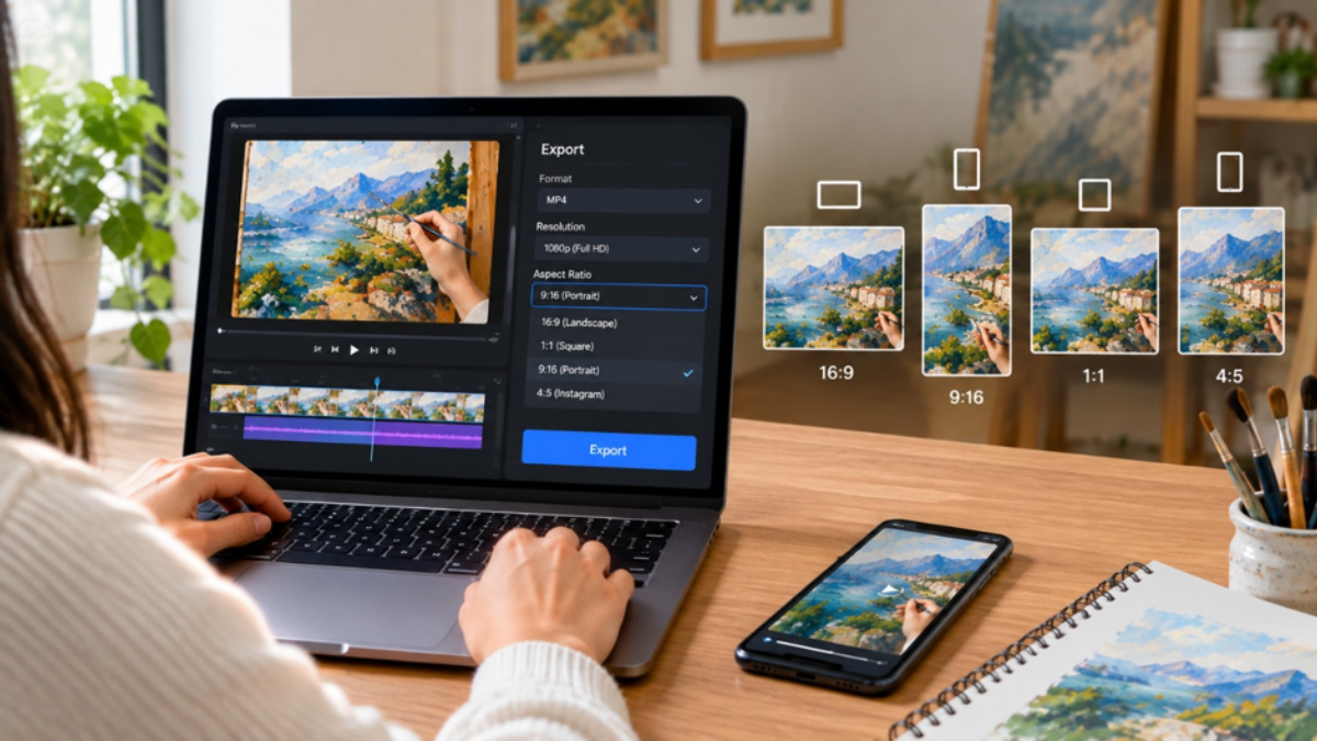 Exporting art video in correct aspect ratio